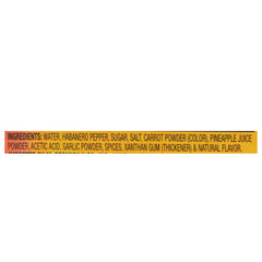 Cholula Sweet Habanero label close-up shows signature spice blend.