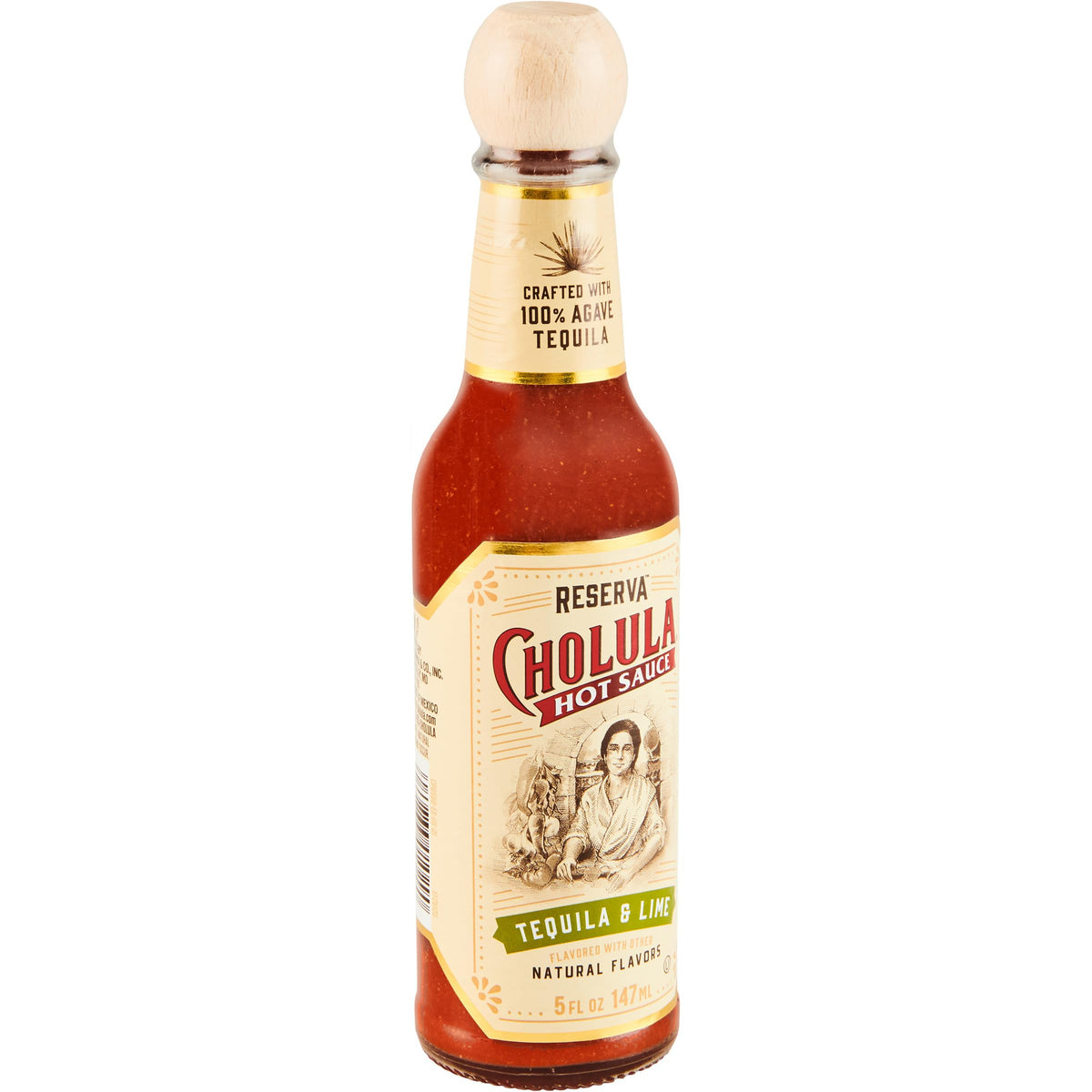 Cholula Tequila & Lime Reserva hot sauce bottle boosts authentic Mexican flavor.