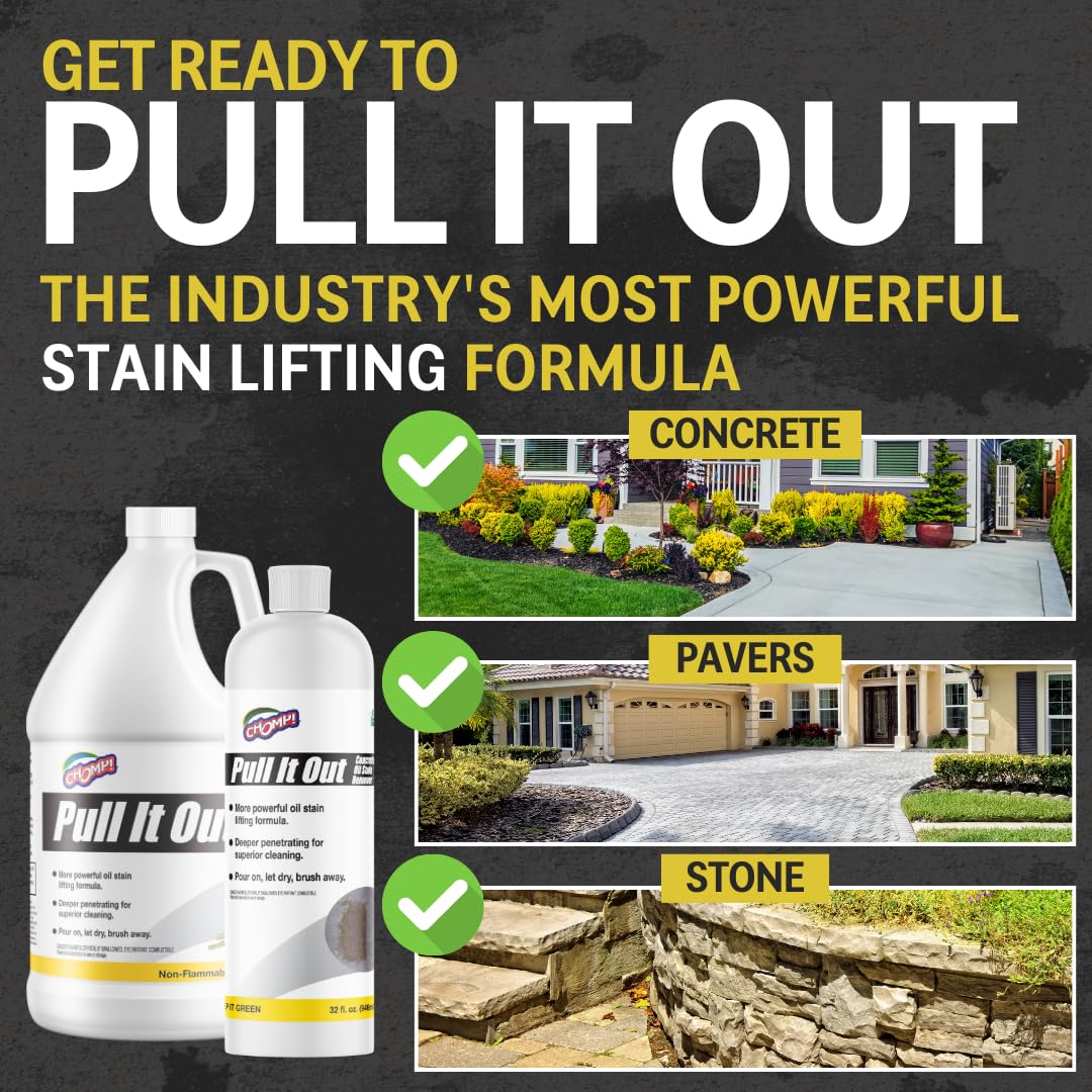 CHOMP! Pull It Out on brick and concrete stains without bleach