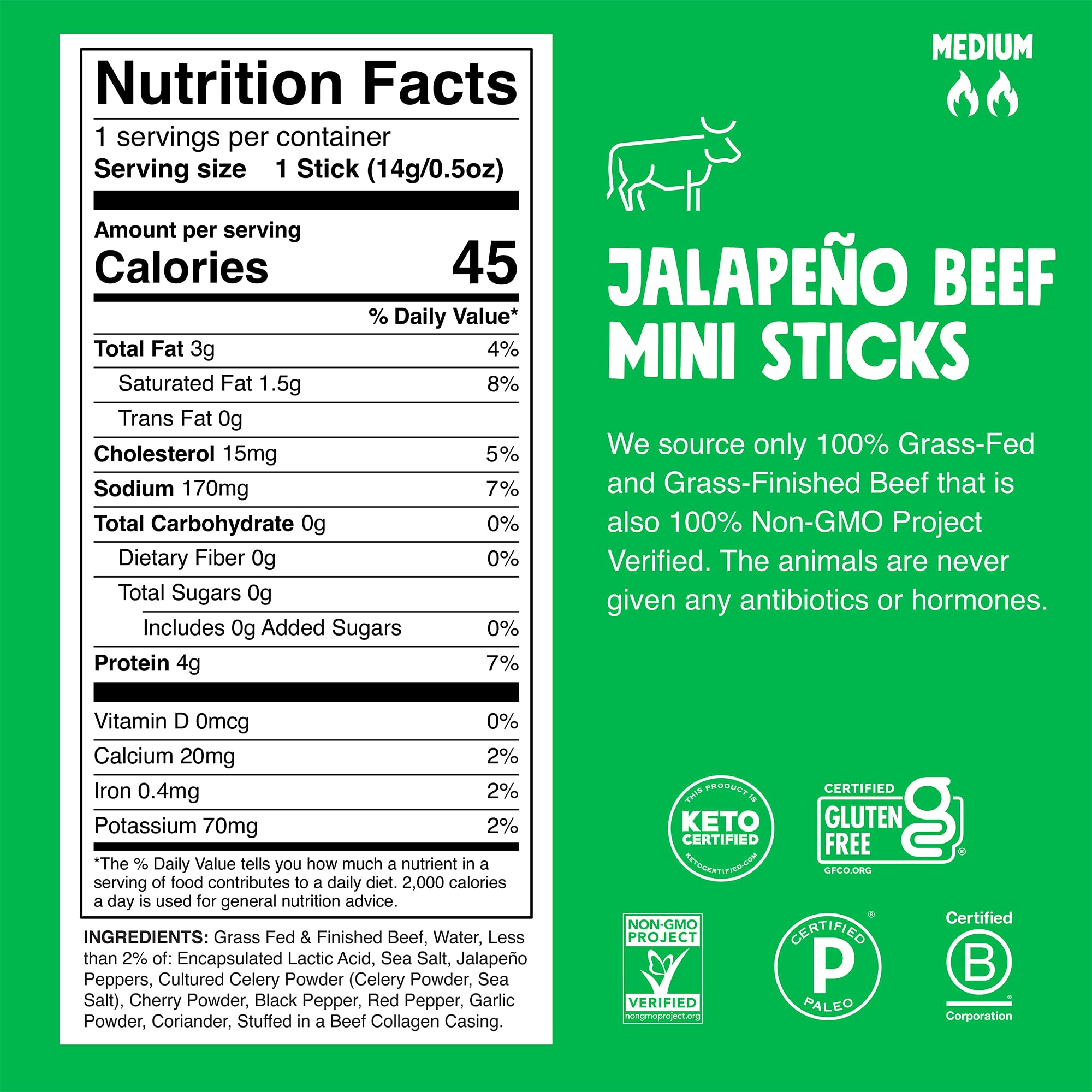 Chomps jalapeño jerky stick in hand for on-the-go protein.