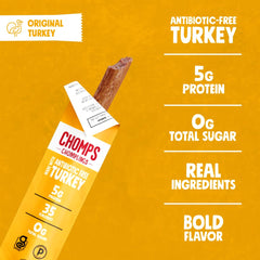 Chomps Original packaging highlights clean ingredients.
