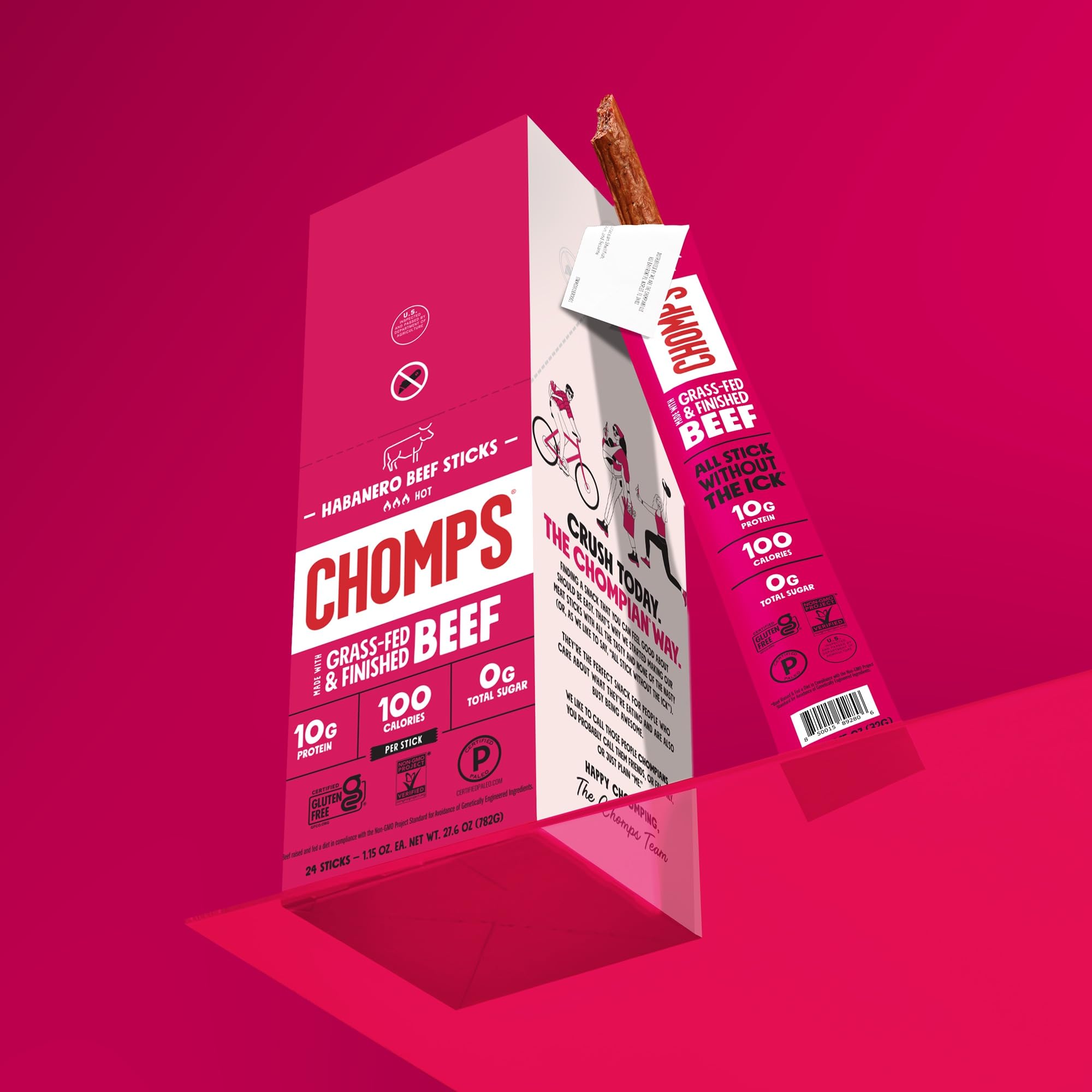 Chomps jerky in lunchbox illustrates gluten-free, paleo-friendly options