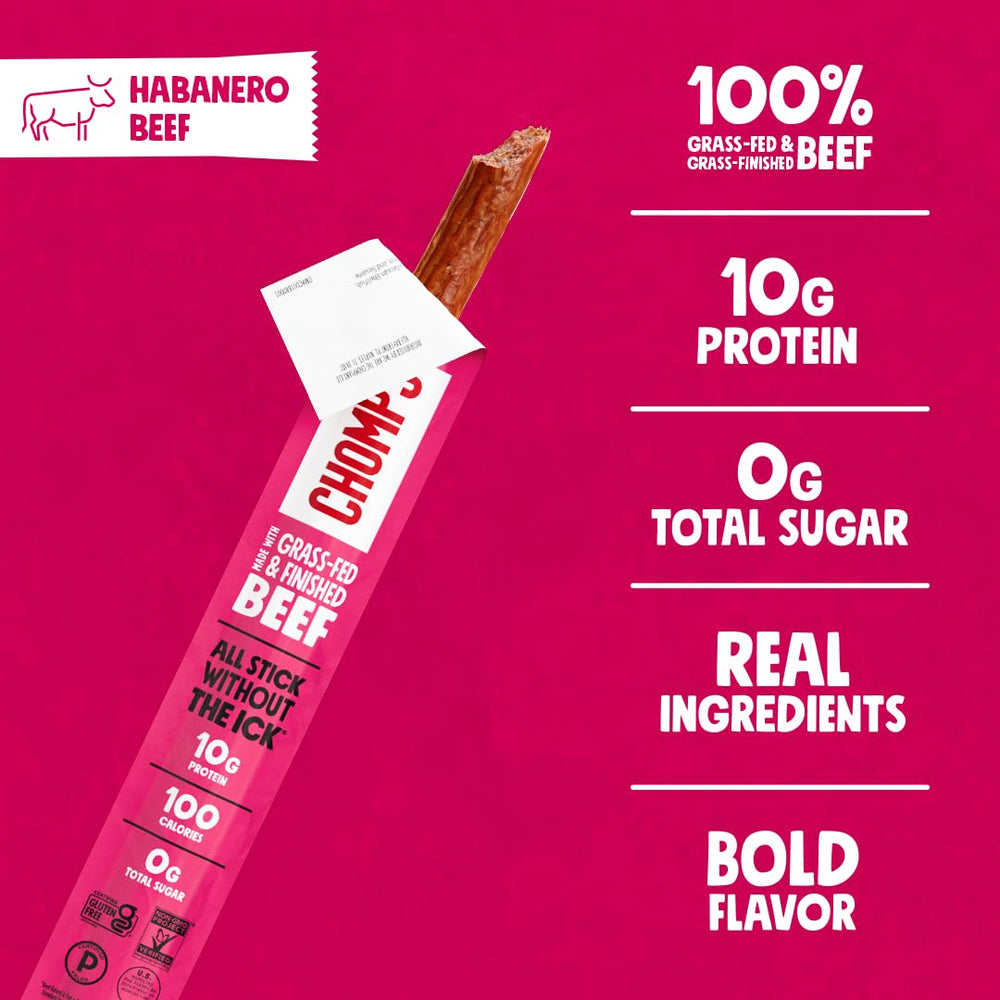 Chomps jerky ingredients highlight grass-fed beef and real ingredients