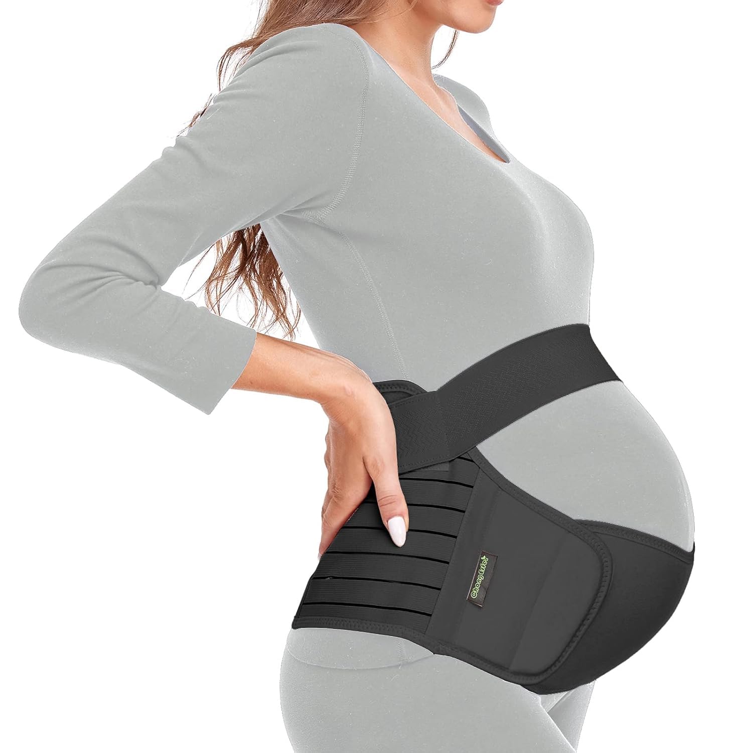 ChongErfei maternity belt wear provides all-day back and pelvis support.