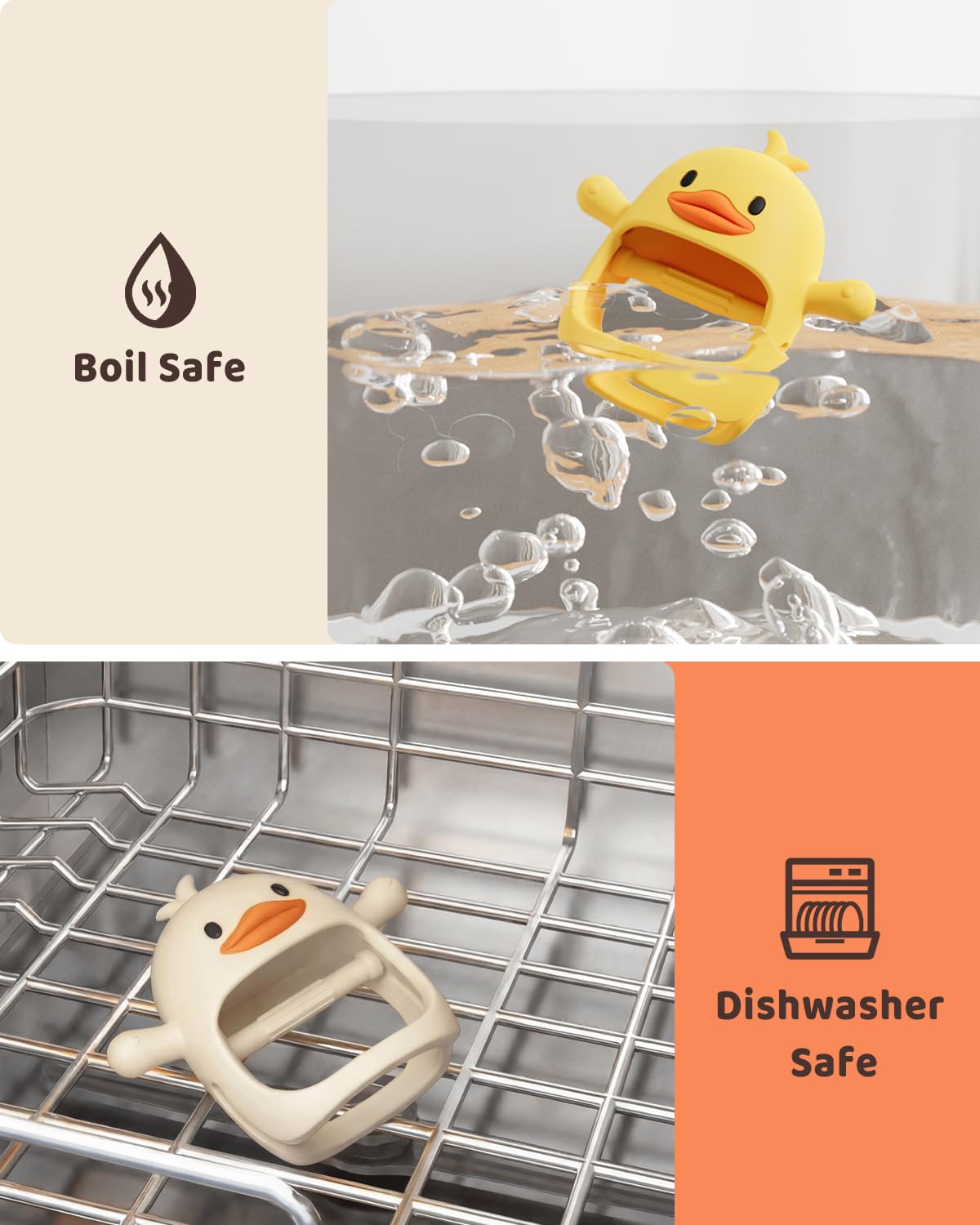 ChooKaChoo teether supports sucking with soft silicone textures