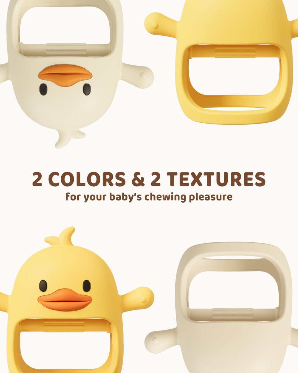 ChooKaChoo two-pack Duckie teether set for on-the-go use