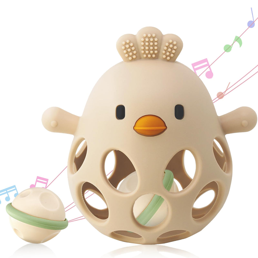 ChooKaChoo teether chick textured surface for soothing gums.