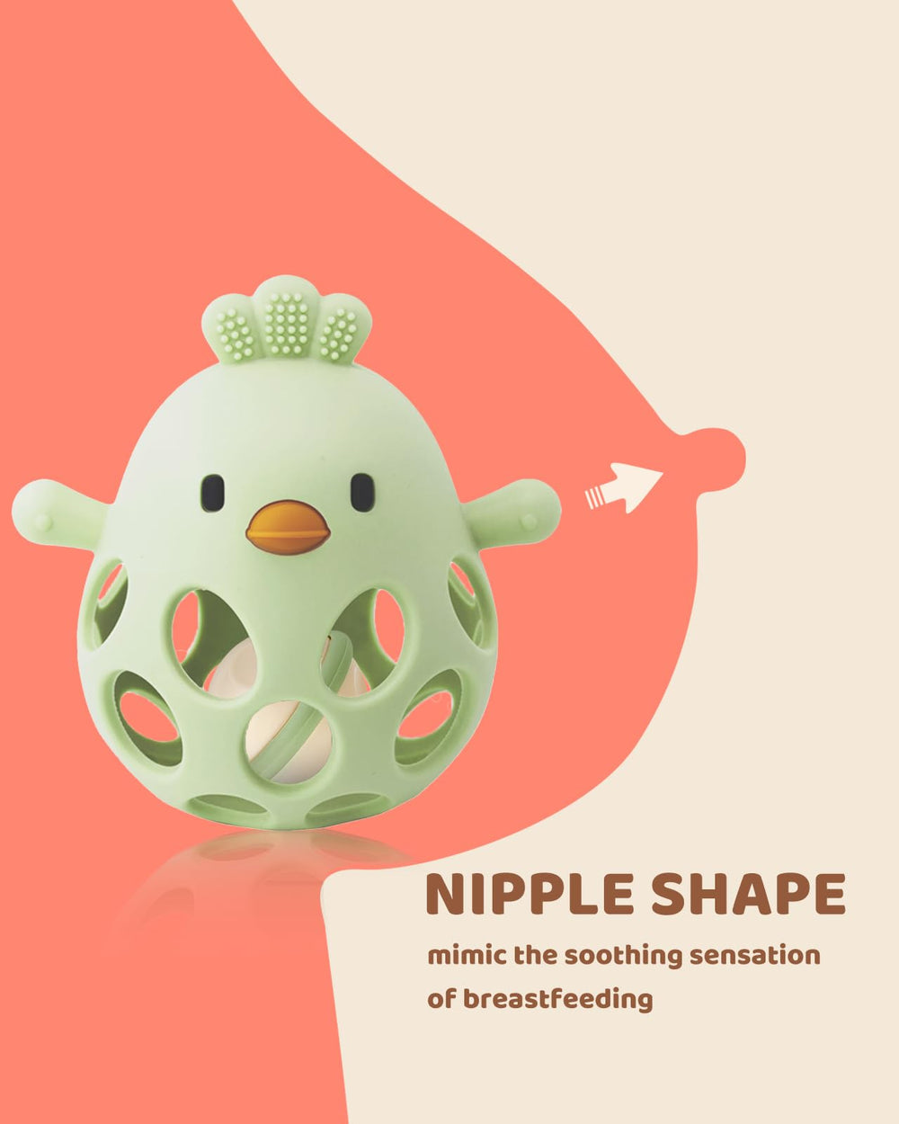 ChooKaChoo teether textured bumps to soothe gums and encourage chewing