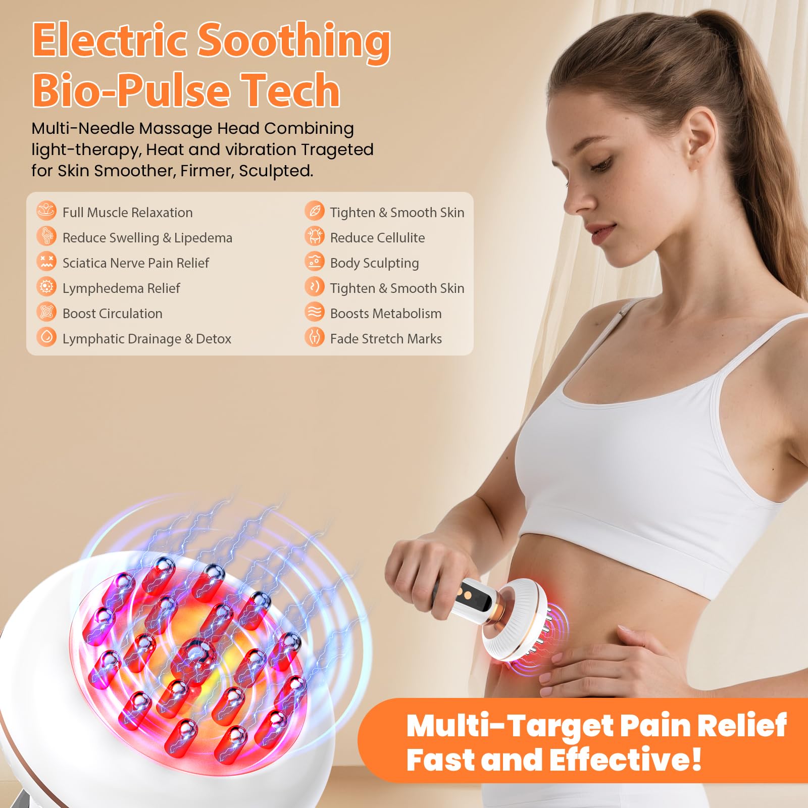 Choufaly full-body targeted massage for belly, legs, arms, and back.