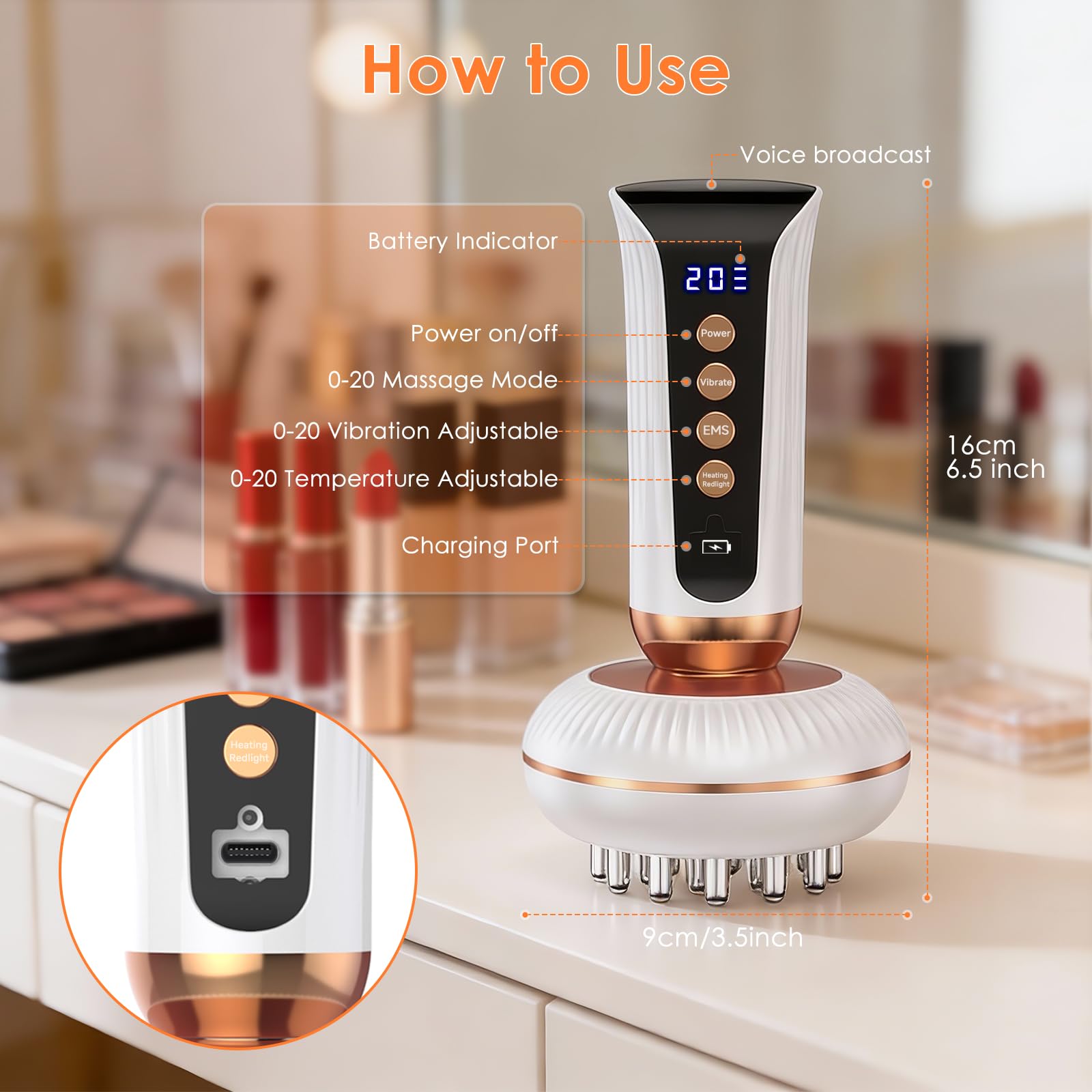 Choufaly portable cordless design for at-home or on-the-go body contouring.