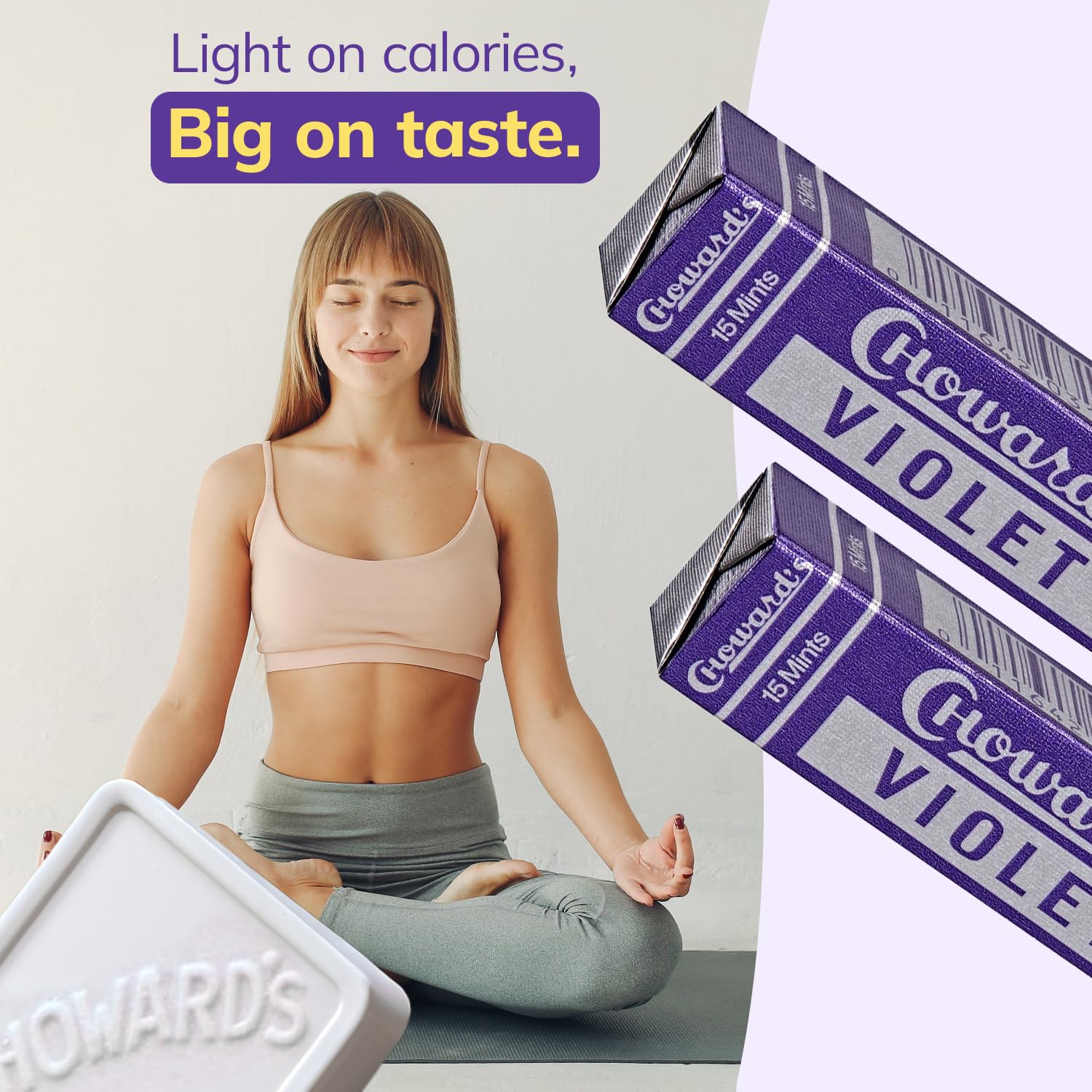 Choward's Violet Mints travel foil pack, convenient during travel.