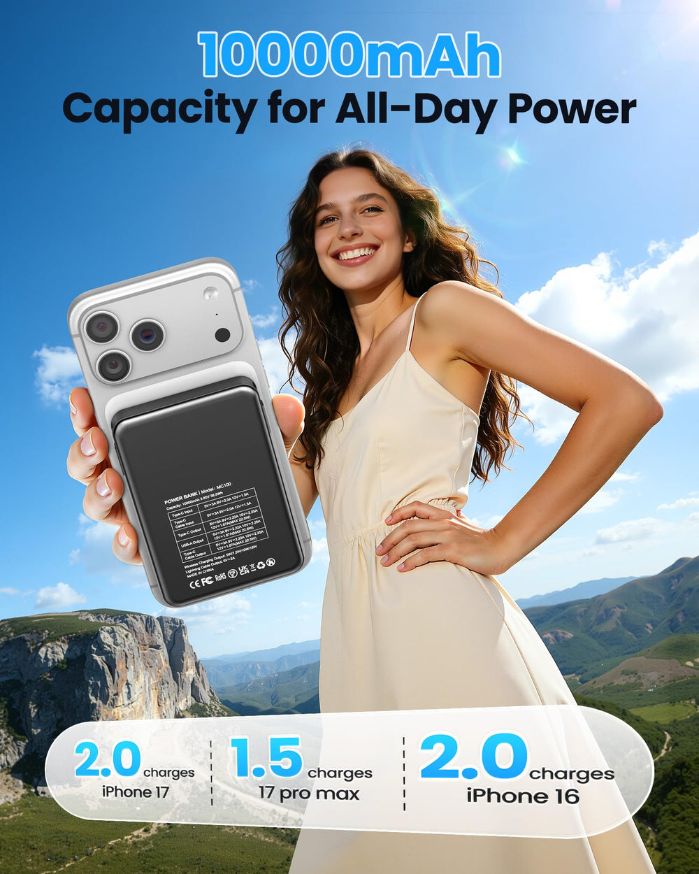 ChowChamps pocket-size charger fits in pockets or bags.