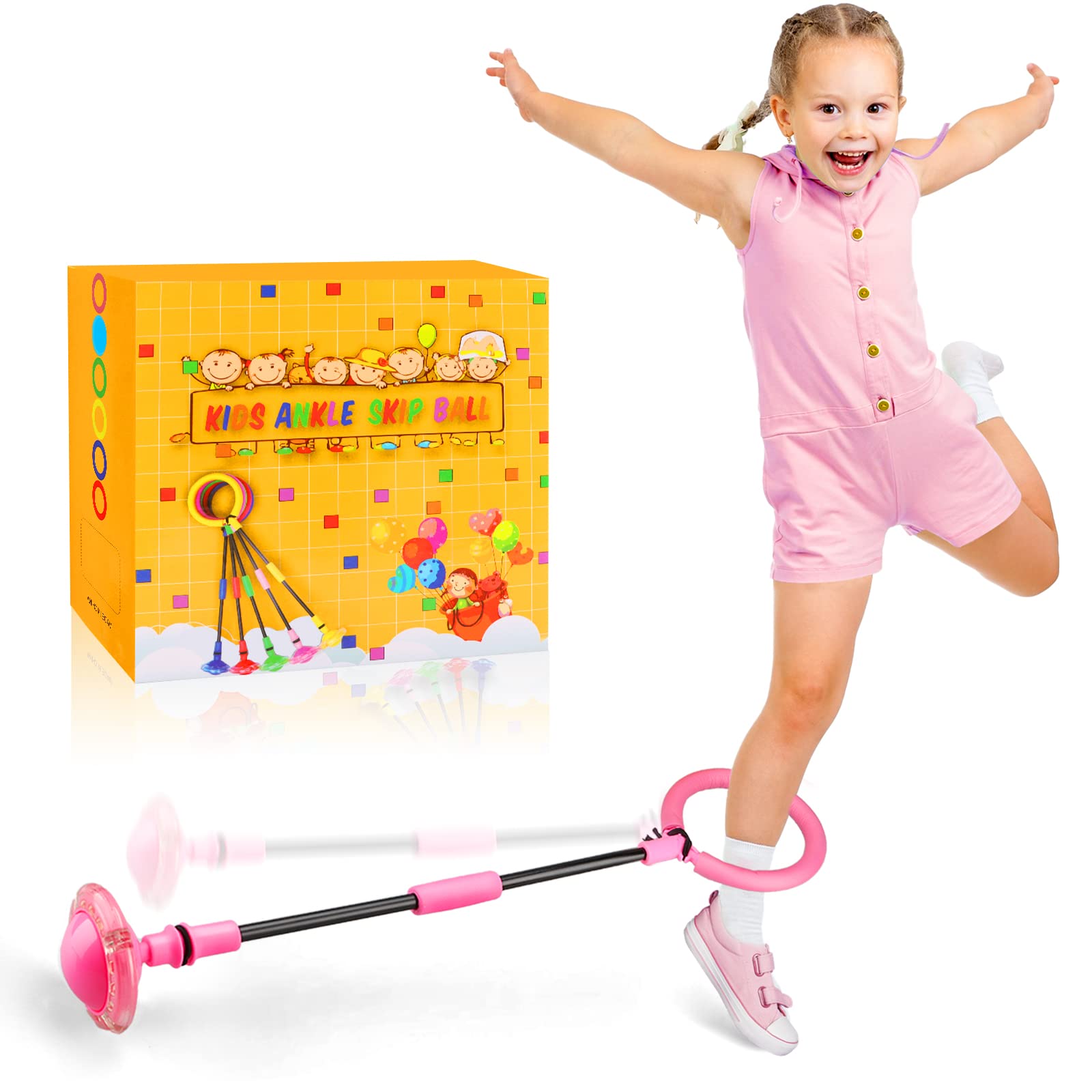 Chridark Ankle Skip Ball flash wheel lights up during outdoor play.