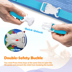 Chriffer Kids Swim Vest adjustable strap for ergonomic wear.