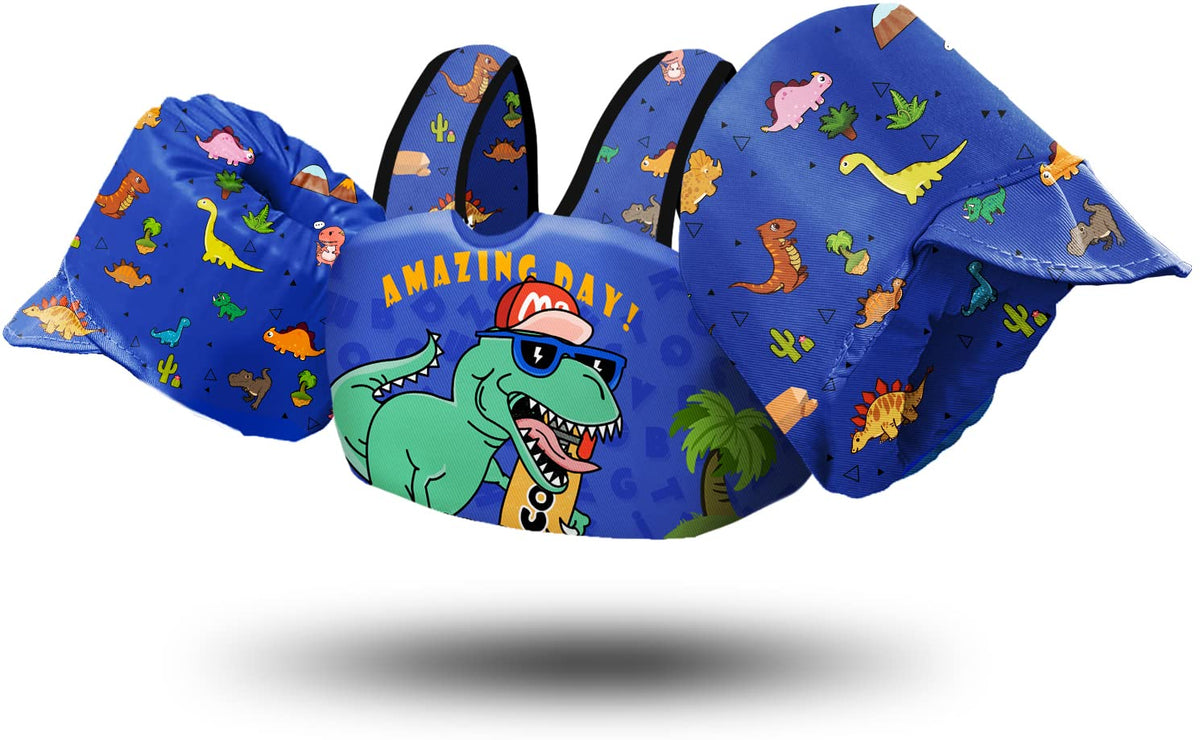 Chriffer Kids Swim Vest front view with dual buckles for secure fit.
