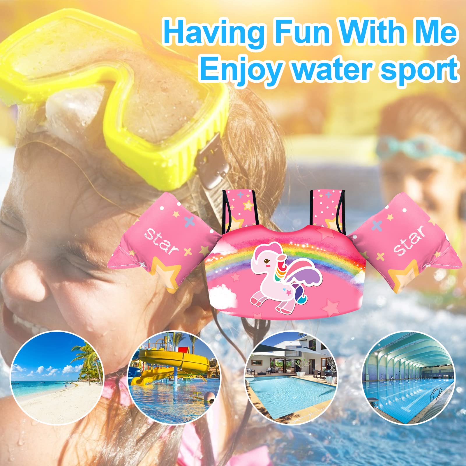 Chriffer Kids Swim Vest reinforced construction for durable daily use