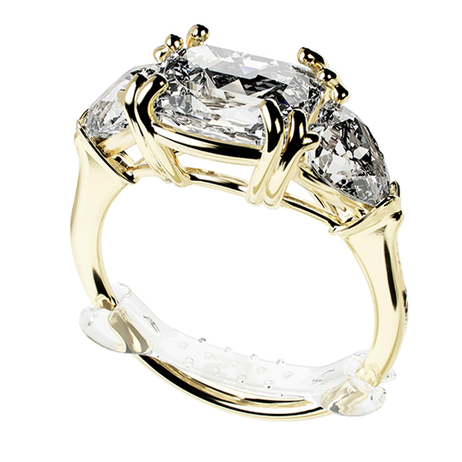 Chrome Cherry Ringo invisible adjuster under ring for secure fit.