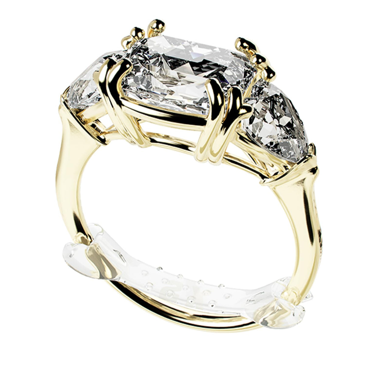 Chrome Cherry Ringo invisible adjuster under ring for secure fit.