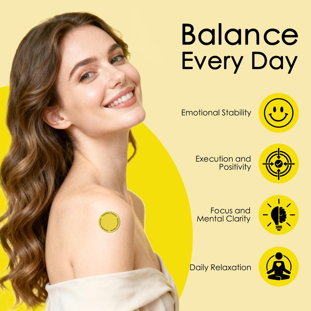 Chrxbei dopamine patches closeup shows plant-based blend for natural mood support