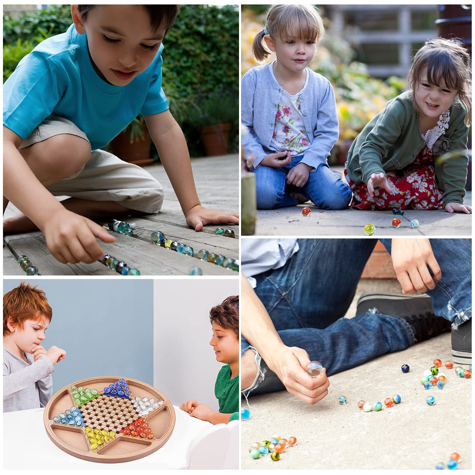 CHUKEMAOYI garden decor marbles add color to pots and borders.