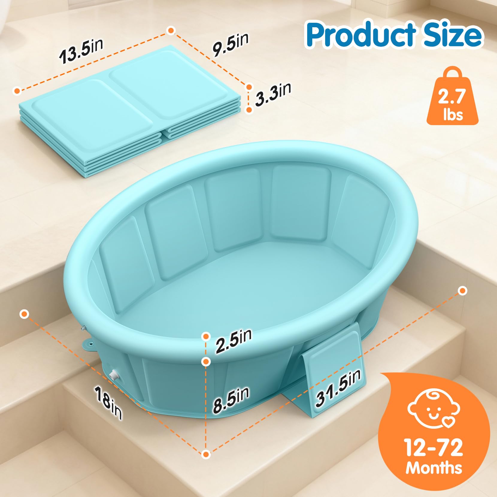 Chumoasis tub's spacious interior supports comfortable bathing for toddlers