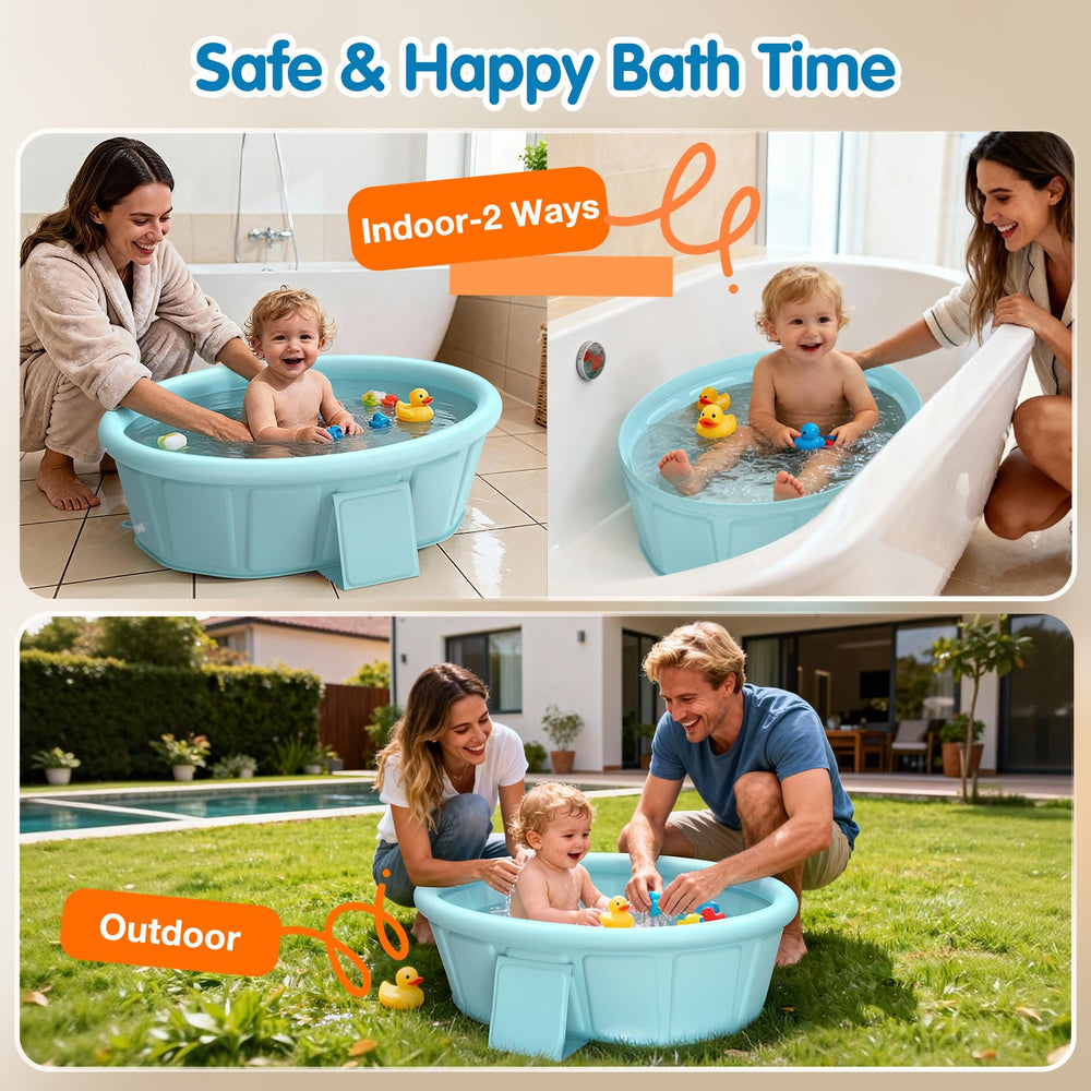 Chumoasis tub features a side drain plug for quick water release