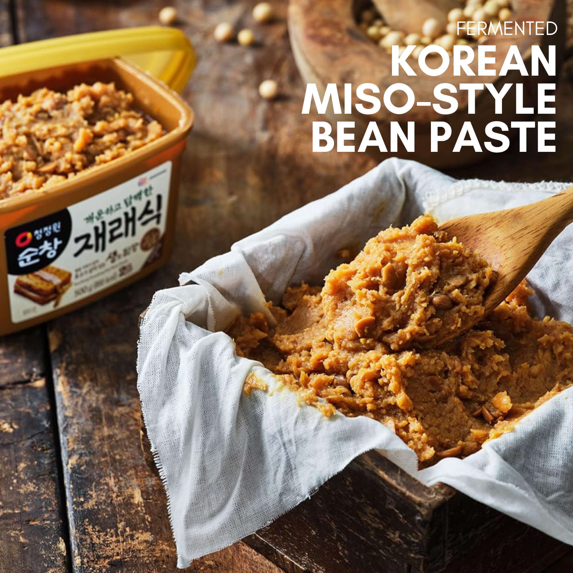 Chung Jung One Doenjang original spoon dipping, creamy texture ideal for dips