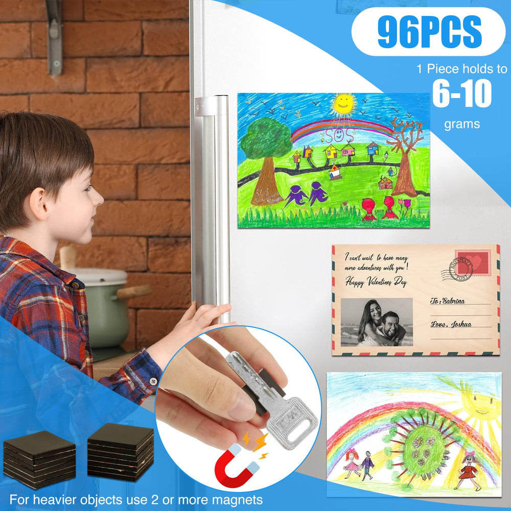 CHUNNIAO magnetic squares keep notes, to-do lists, and posters neatly organized.