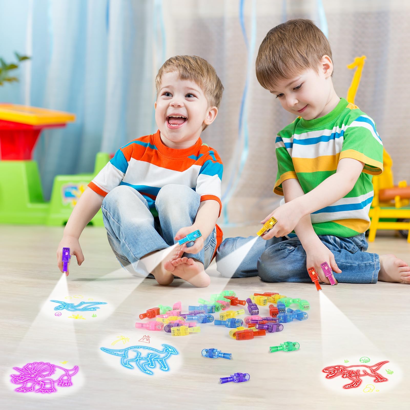 CHUNNIN bulk 36-pack dino lights ideal for goodie bags and group activities.