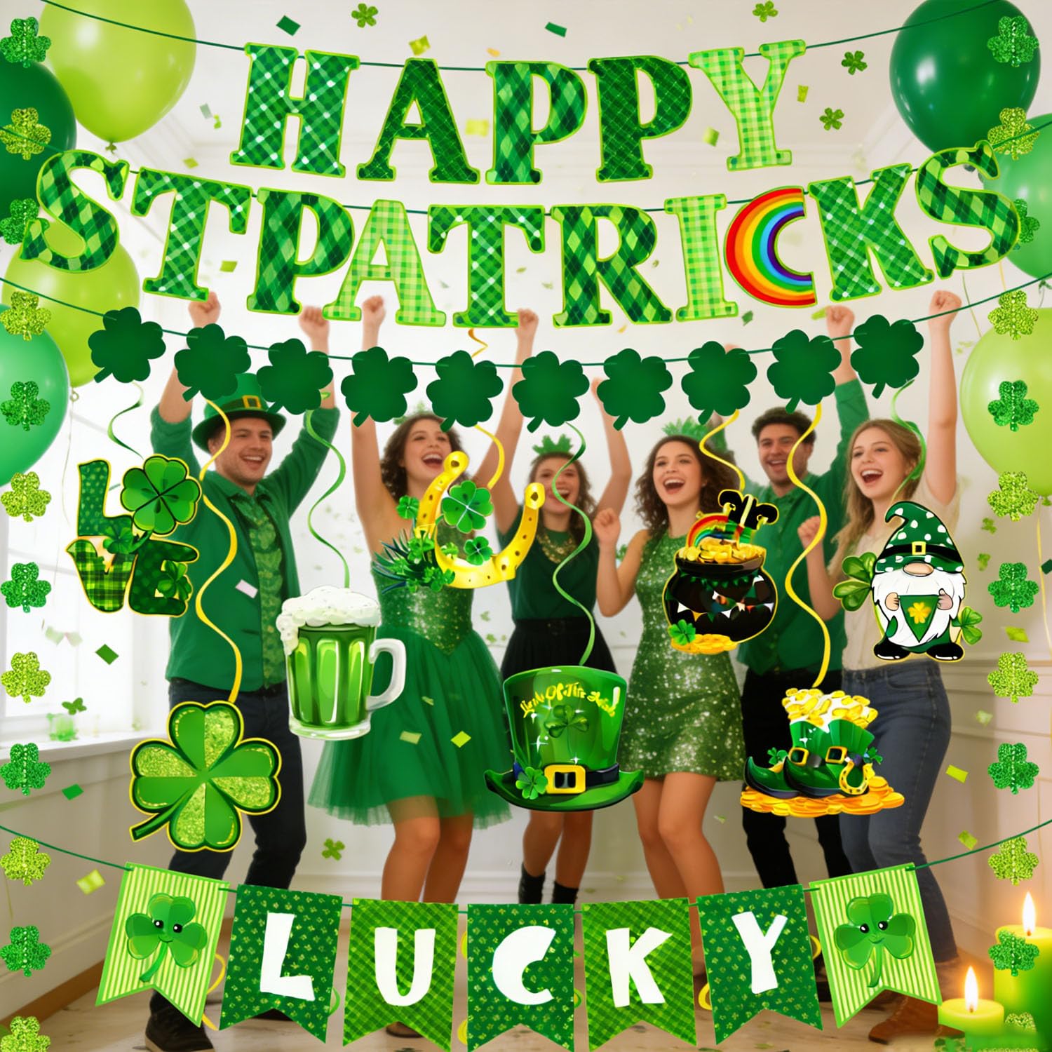 ChunRun leprechaun hats and coins add whimsical party flair.