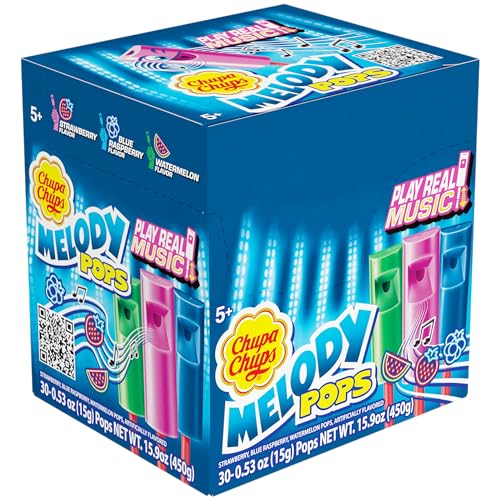 Chupa Chups Melody Pop with extending stick for playing notes.