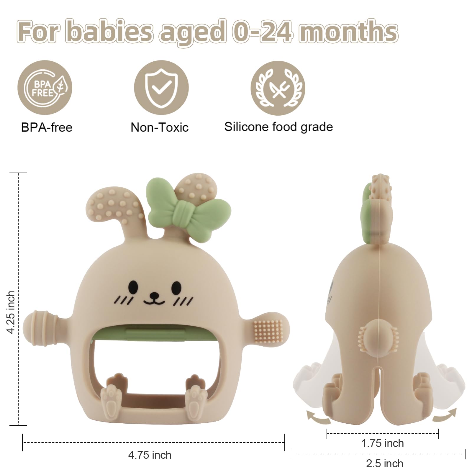 Chuya Bunny Teether is dishwasher-safe for easy cleaning.