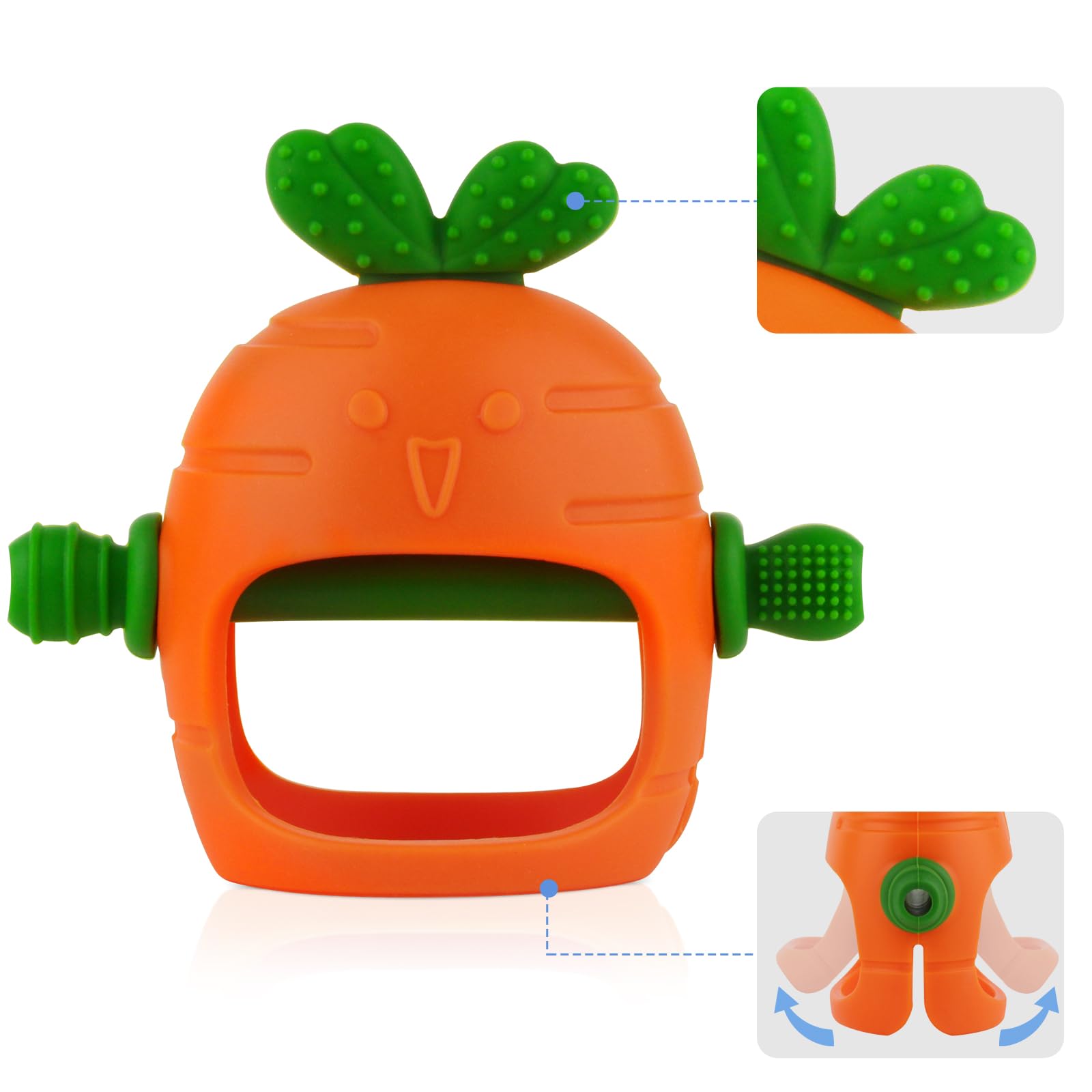Chuya carrot teether in bright colors stimulating visual play