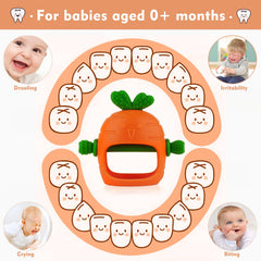 Chuya carrot teether with soft crossbar handle for secure hold