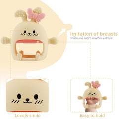 Chuya teething mitten bunny with textured surface promotes tactile exploration
