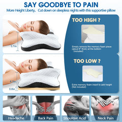 CHxxy memory foam pillow offers adjustable height for personalized sleep contour.