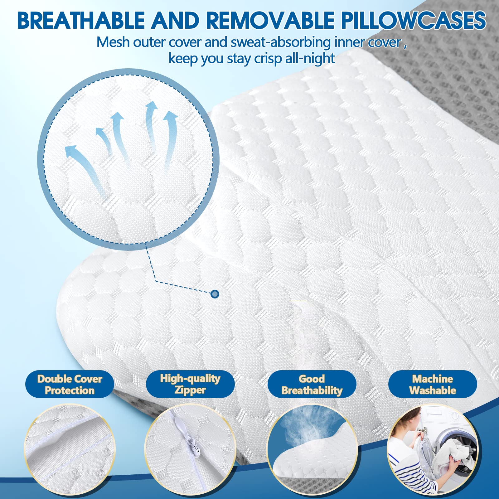 CHxxy pillow removable machine washable cover for easy care.
