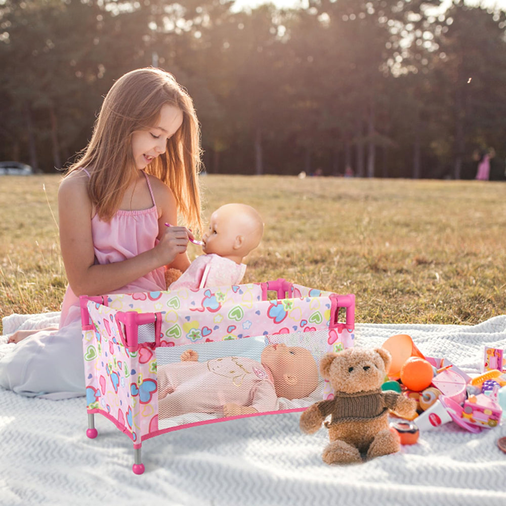 Chyyeerkidd doll bed dimensions 20x12x12 inches for dolls 15-20 inches