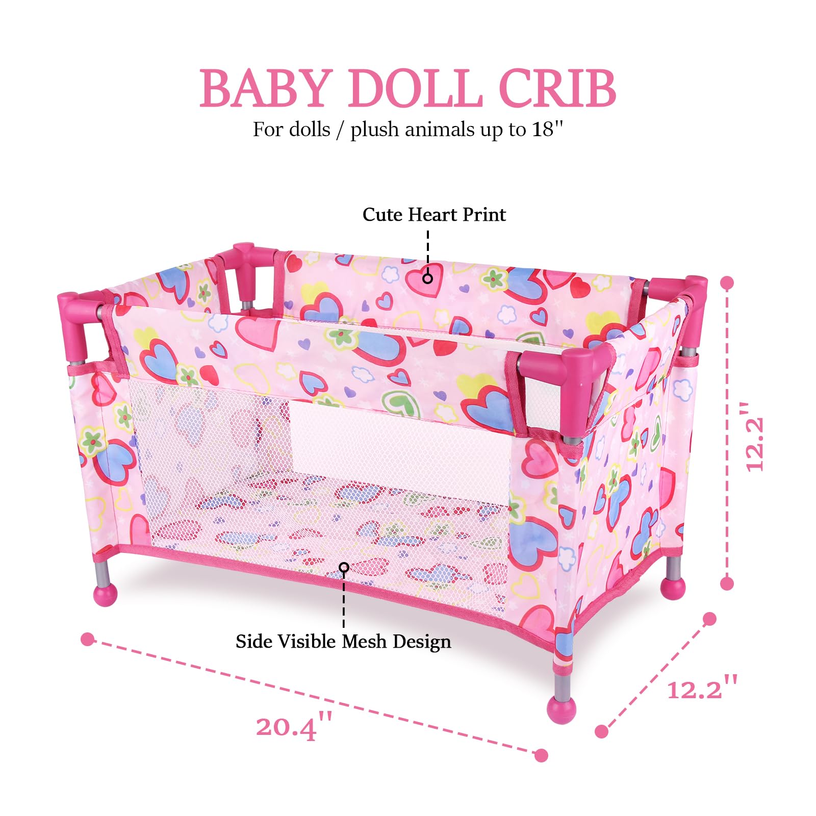 Chyyeerkidd crib fits 15-20 inch dolls for versatile play