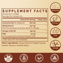Ciaceae CoQ10 softgel with omega-3 and shilajit showing inner contents for energy support