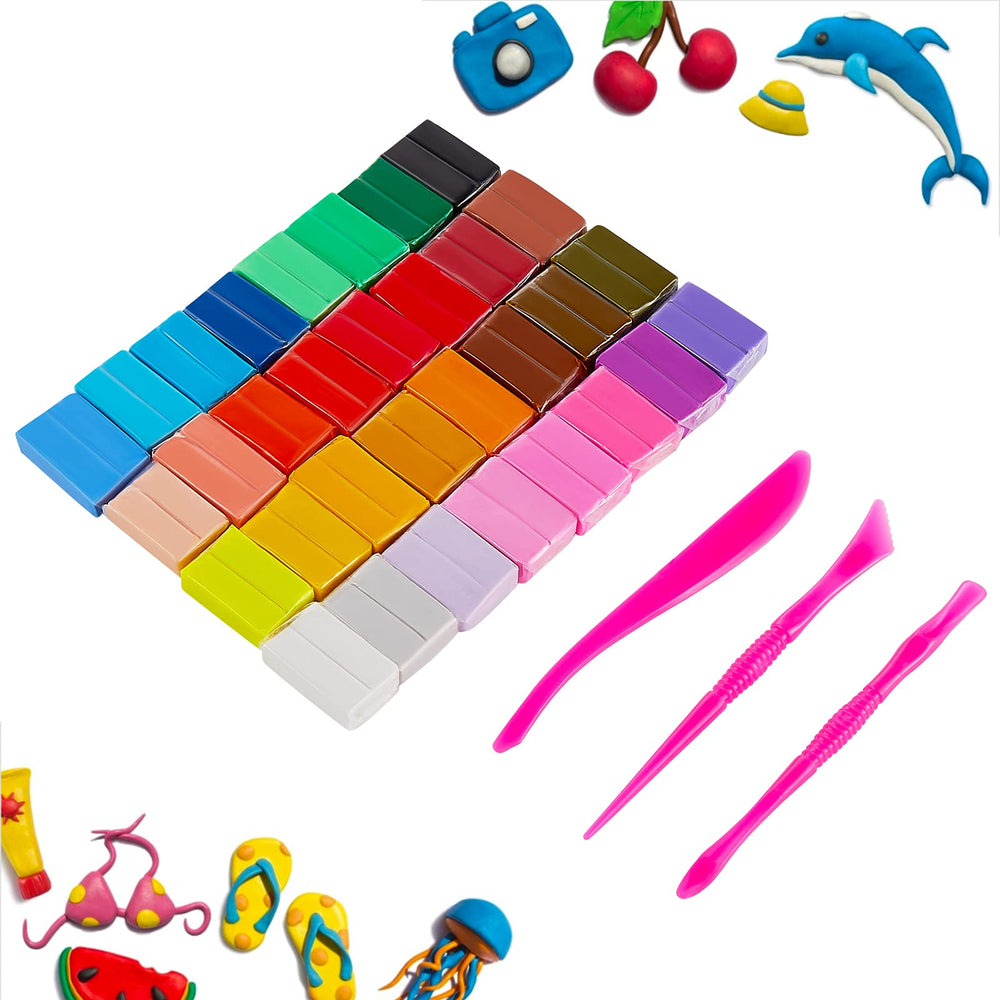 CiaraQ Polymer Clay Kit 32-color set for vibrant mini crafts.