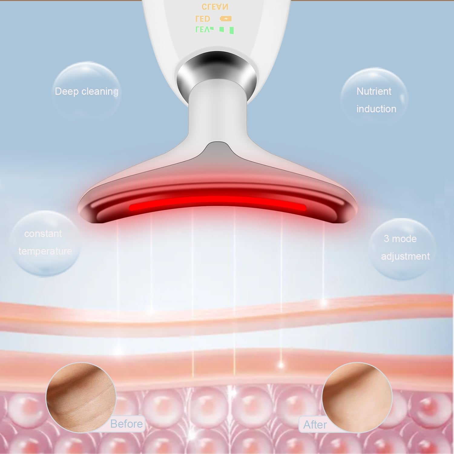 Cibqun device features 7-color LED lights for enhanced skincare routines.
