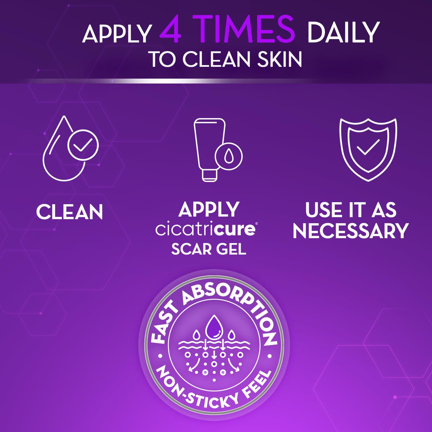 Cicatricure Advanced Scar Gel on burn scars to support hydration and renewal.