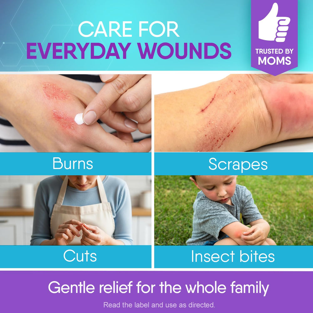 Cicatricure ointment for burns and scrapes supports infection protection and healing.