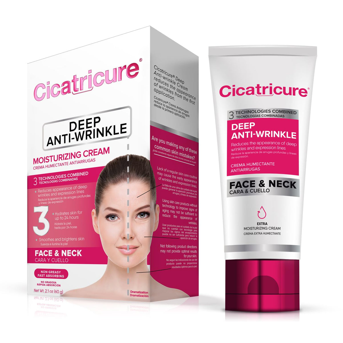 Cicatricure Deep Anti-Wrinkle Face Cream bottle for 24-hour hydration