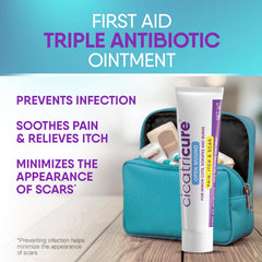 Cicatricure wound care ointment helps prevent infection on cuts and scrapes.