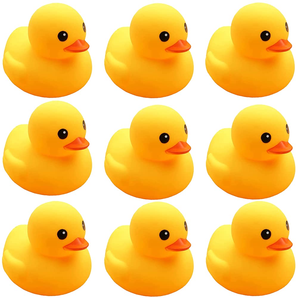 CICITOYWO yellow rubber ducks set for bath time play and decor.