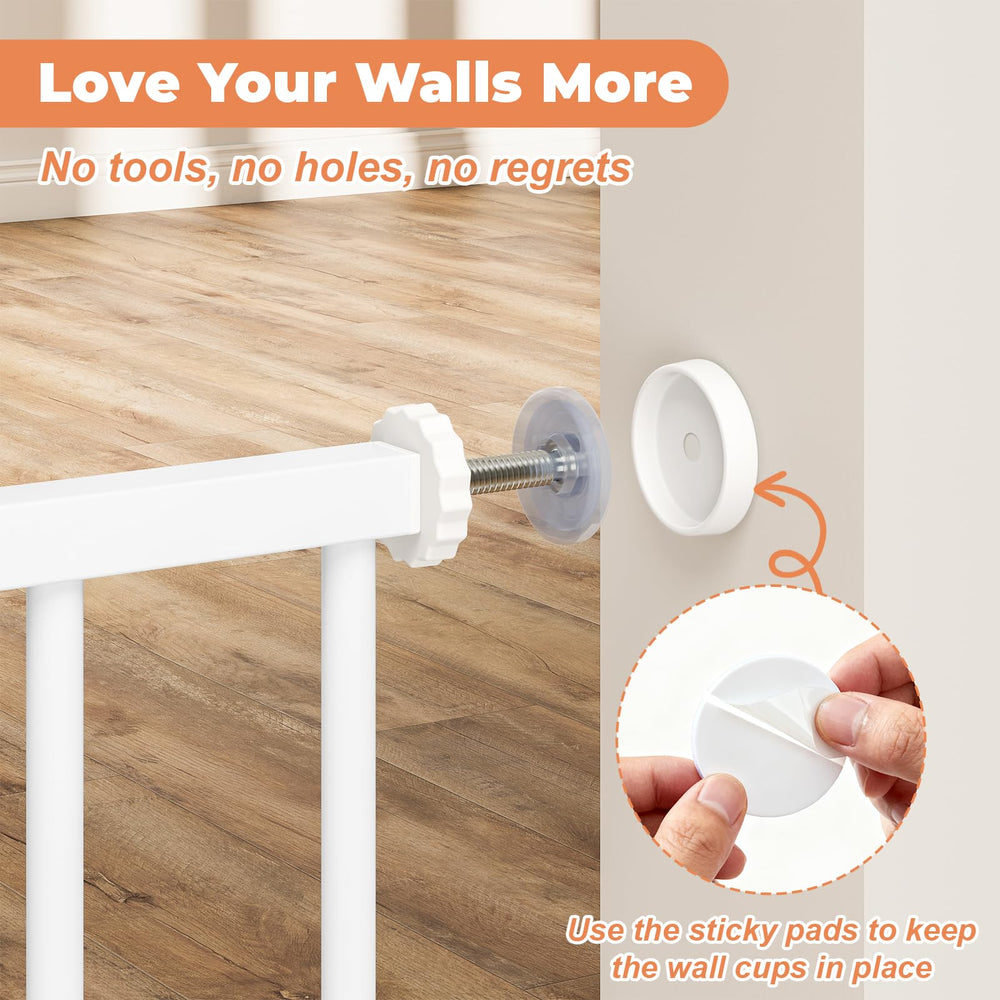 Cideny Walk-Through Gate fits openings from 29 to 40 inches.