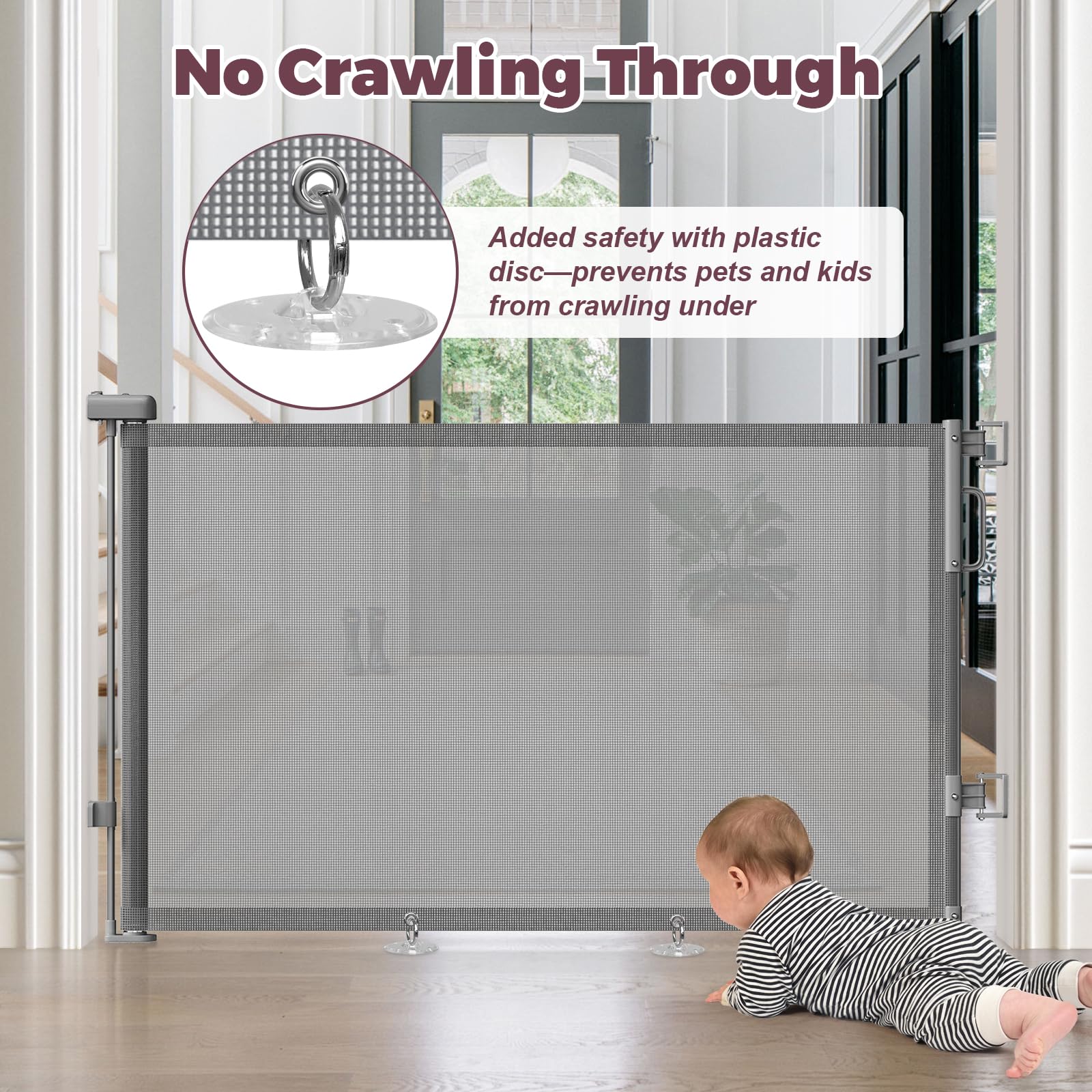 Indoor outdoor mesh gate ready for patios and kitchens.