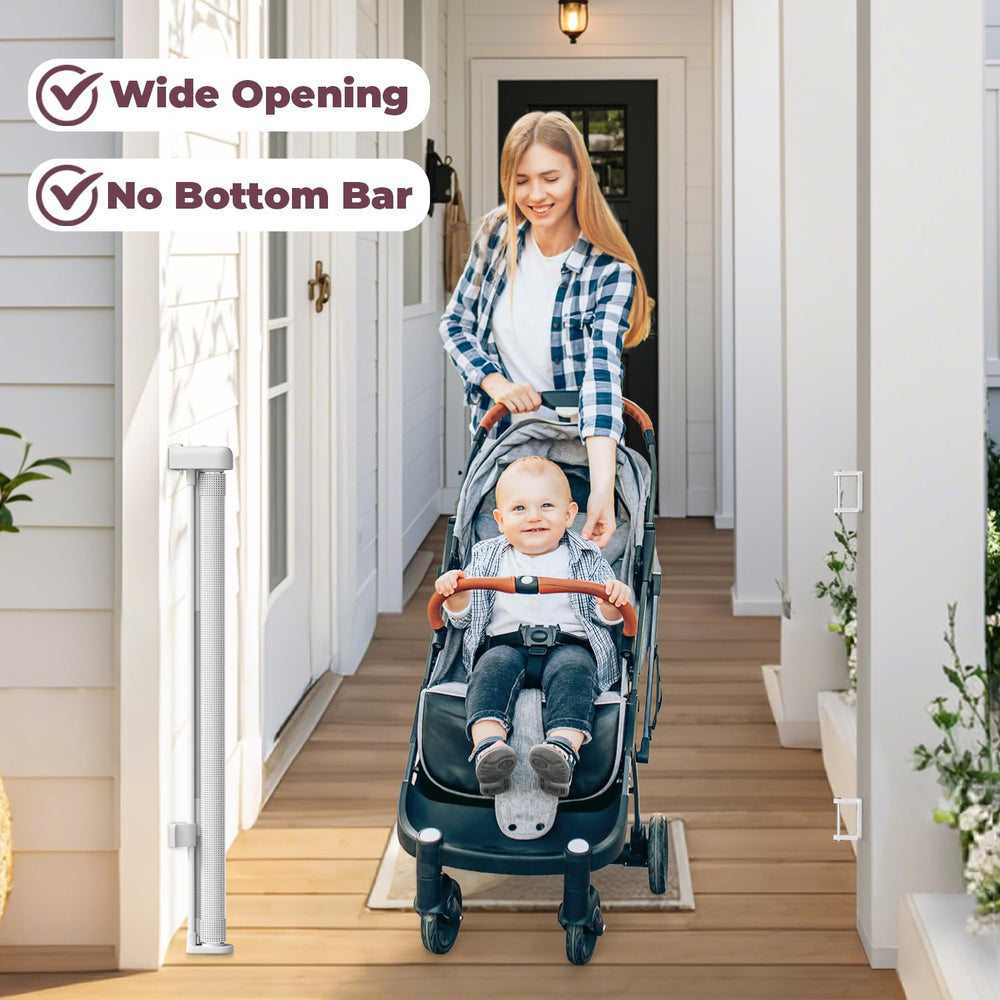 Cideny one-hand operation lock demonstrates easy use while carrying a baby